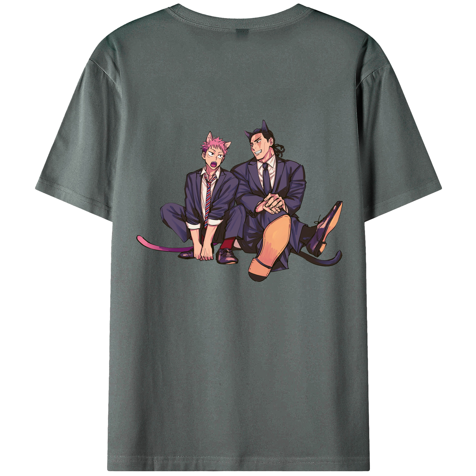 （画像用） 呪術廻戦 Jujutsu Kaisen 綿100％ メンズ半袖Tシャツ（バックプリント） 通気性